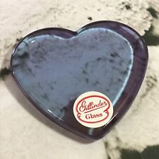 Vintage Gillinder Glass Heart Shaped Paperweight Transparent Lavender Romantic picture