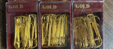 Lot of 3 Vintage E & K Success Large Gold Colored Paper Clips New picture