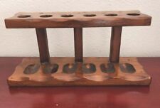 VINTAGE NETOP WARWICK,R. 02886 WOOD (6)TOBACCO PIPE HOLDER. 3.5X5X10 picture