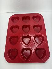 Vintage Wilton Retired Hearts Red Cup Cake Muffin Pan Valentines Day Party picture