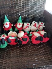 Vintage Commonwealth Of Pennsylvania Christmas Plush Ornaments Lot Of 10 picture