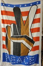 Vtg 60s 70s Hippie Peace Movement Beach Towel  Racial Unity Peace Sign Cool picture
