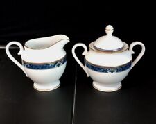 Vintage Wedgwood China Chadwick Pattern Creamer And Sugar Bowl, Crack On Handle picture