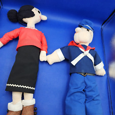 Popeye The Sailor Man And Olive Oil Oyl Stuffed Dolls Vintage Handmade? picture