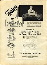 1930 PAPER AD Toy The Colson Fairy Sport Racer Irish Mail Deluxe Flyer Bicycle picture