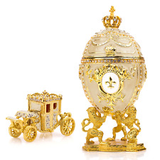 Royal Imperial Beige / Cream Faberge Egg Replica Large 6.6