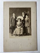 c.1910 SAN FRANCISCO California Two Fancy Dressed Couples Cabinet Photo Big Hats picture
