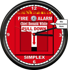 Personalized Fire Fighter Department Captain Lieutenant Fireman Sign Wall Clock picture