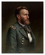 PRESIDENT ULYSSES S. GRANT IN CIVIL WAR UNIFORM PAINTING 8X10 PHOTO picture