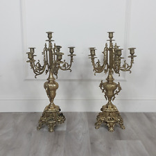 Brass Large Five-Armed Candelabras / Candlestick - F257 picture