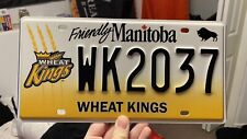 Manitoba SPECIALTY License Plate - WHL Brandon Wheat Kings - OFFICIAL PLATE* picture