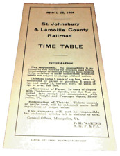 APRIL 1954 ST. JOHNSBURY & LAMOILLE COUNTY RAILROAD PUBLIC TIMETABLE picture