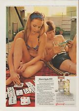 1972 Smirnoff Vodka - Bikini Girl Play Cards - Hot Adam's Apple - Print Ad Photo picture
