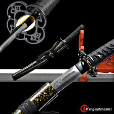 20'' All Black Tanto Clay Tempered T10 Mini katana Japanese Samurai Short Sword picture