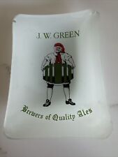 Vintage J. W. Green Ales Frost Glass Ashtray Tip Tray picture