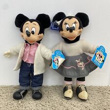 Vintage Disney Mickey & Minnie Mouse Applause Sock Hop Plush Dolls - With Tags picture