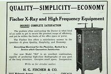 1917 FISCHER X-RAY EQUIP Medical Advertising Original Vintage Antique Print Ad picture
