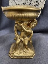 Vintage Cherub Compote Ceramic Centerpiece Pedestal Hollywood Regency By Caffco picture