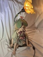 Duck House heirloom porcelain doll Flower Lamp Adjustable 13”From Base Up To 25 picture
