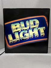 Vintage 1980s Bud Light Black Box Lighted Beer Sign 18”x18” picture