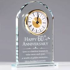YWHL 60th Anniversary Quartz Clock Gifts for Parents Grandparents, 60 Year We... picture