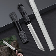 11.4in Portable Fixed Blade Outdoor Camping Hunting Tanto Knife Stainless Steel picture