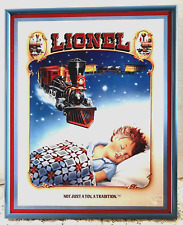 LIONEL TRAIN Beautifully Framed Reproduction Tin Wall Picture 13x11 No Glass {C} picture