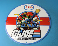 Vintage Esso Gasoline Sign - GI Joe Gas Service Station American Porcelain Sign picture