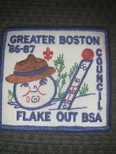 1986-87 Boy Scout Greater Boston Flake Out  Patch  BSA picture