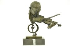 Abstract Bust Male Man Violin Player Home Decor Bronze Statue Hand Made Figurine picture