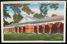 Vintage Postcard 1930-1945 University of VA West Range Rooms, Charlottesville VA picture