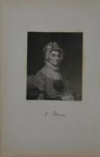 Antique Art First Lady Abigail Adams Original 1860 Engraving Art History picture