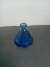 Vintage Wheaton N.J. Blue Glass Octagon Ink Well Bottle picture