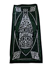 Vintage Societe Perrier Green Black Bath Beach Towel Bottle Made USA 30” By 66” picture