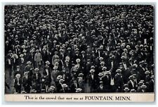 1913 This Is The Crowd That Met Me Fountain Minnesota MNVintage Antique Postcard picture