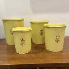 Tupperware Servalier Nesting Canister Set Yellow Set of 4 With Lids picture