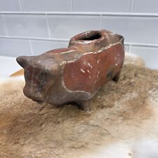 Antique Red Clay Pottery Cow Shaped Vessel, Hand painted Peruvian? picture