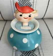 RARE Vintage EMPRESS Pixieware Blue Boy Sugar Condiment Bowl Jar HOLT HOWARD Era picture