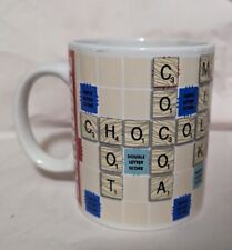 Hasbro Scrabble Board Game 2016 Coffee Mug Hot Chocolate Tea Cup Word Letter EUC picture