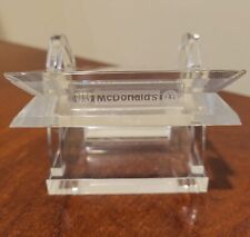 McDONALD'S RESTAURANT  Crystal Glass Paperweight  ARCHES Etched  3x3 inches RARE picture
