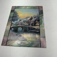 Thomas Kinkade Lighted Stained-Glass Clock Collection Panel Autumn picture
