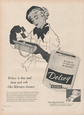 1953 Delsey Toilet Tissue A Kleenex Product Lady Pocket Book Vintage Print Ad picture