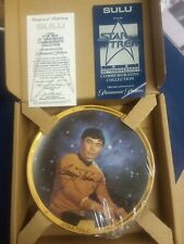George Takei Rare Autographed Star Trek Collectors Plate Sulu Figure Character  picture