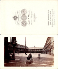 Ponti, Italia, Venezia, St. Mark's Square Vintage CDV albumen business cards - C picture