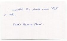 Venetia Burney Phair Signed 3x5 Index Card Autographed Space Named Pluto picture