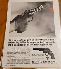 MAN CAVE ART- Vintage Advertising 1964 Smith & Wesson .41 Magnum Revolver  #238 picture