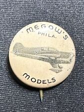 VTG 1930's Megow's Pinback/Advertising Model Airplane Greenduck Co Chicago picture