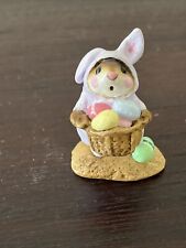 Wee Forest Folk M-82 Easter Bunny Mouse Lavender Purple WFF Mint Condition 1982 picture