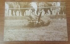 WA Walla Walla RPPC Rodeo Jim Massie Bulldogging  Vintage PostCard RARE picture