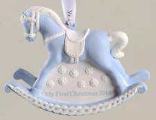 Wedgwood Baby'S First Christmas Baby's 1st Rocking Horse-Blue - Boxed 10933560 picture